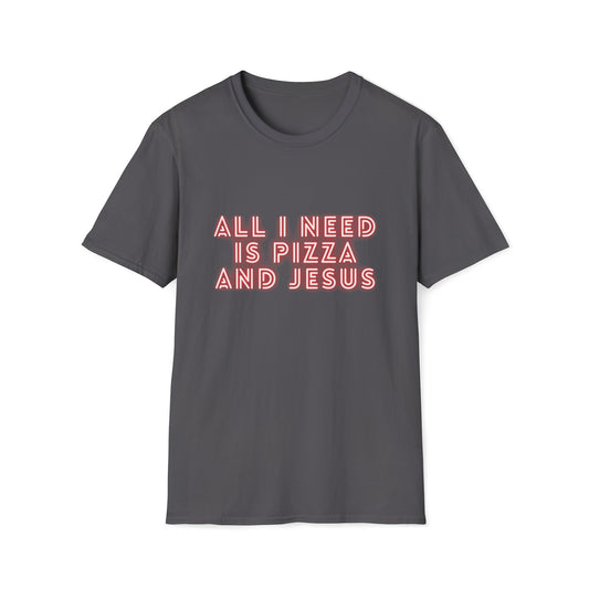 Christian shirt - Pizza and Jesus - Unisex Softstyle T-Shirt