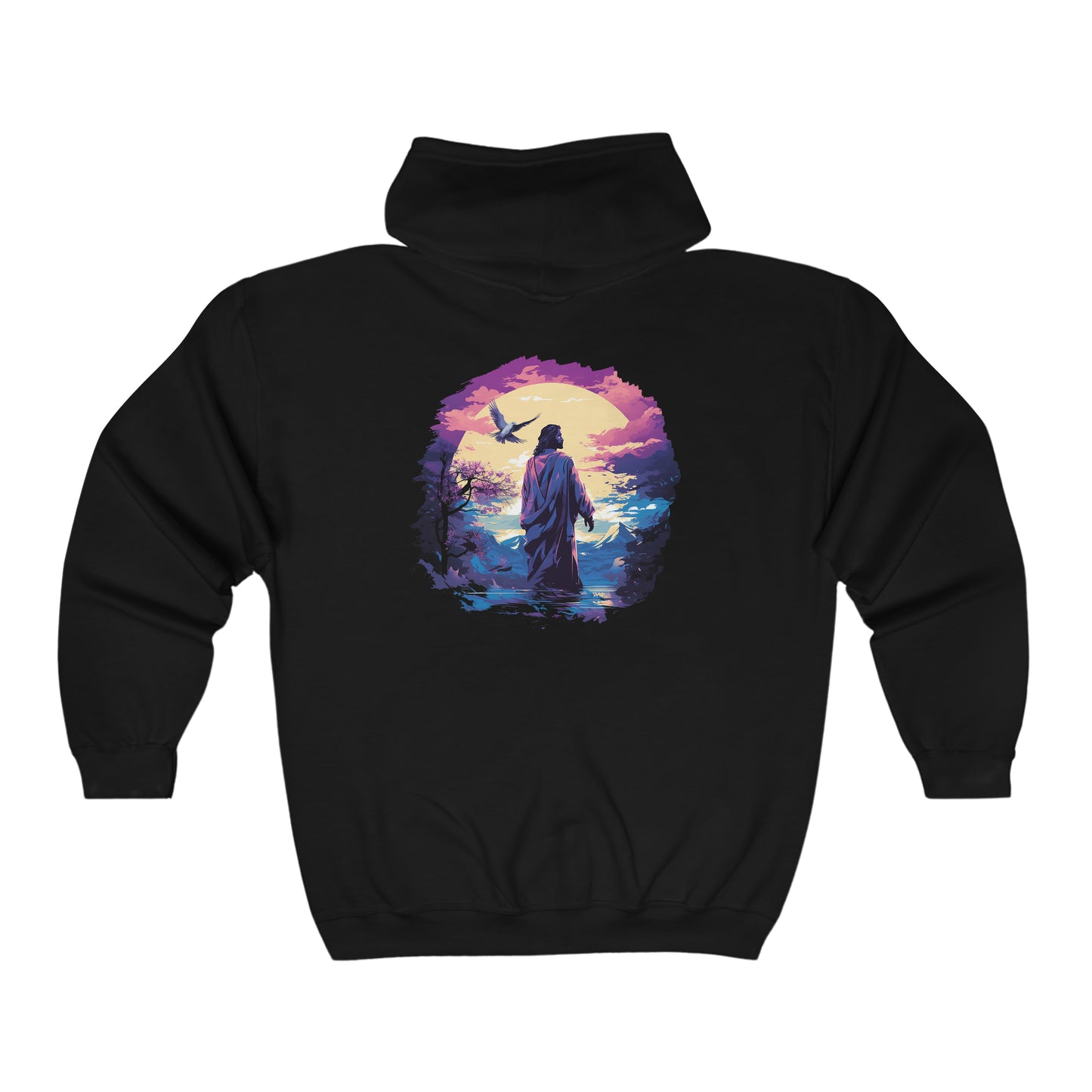 Christian Hooded Sweatshirt - Jesus and The Holy Spirit - Unisex Full Zip