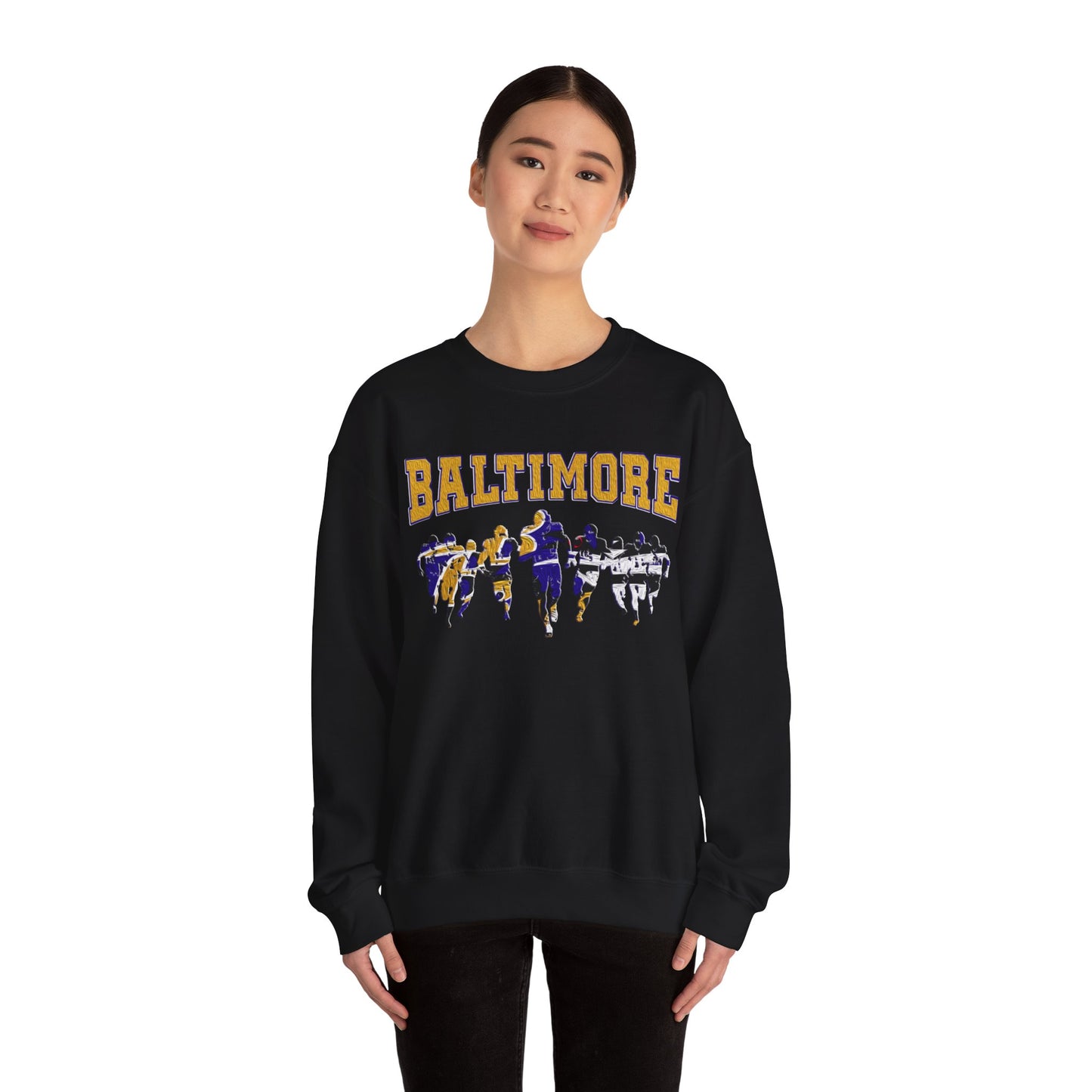 Baltimore Football  - Unisex - Heavy Blend Crewneck Sweatshirt - Oil Paint Print Style