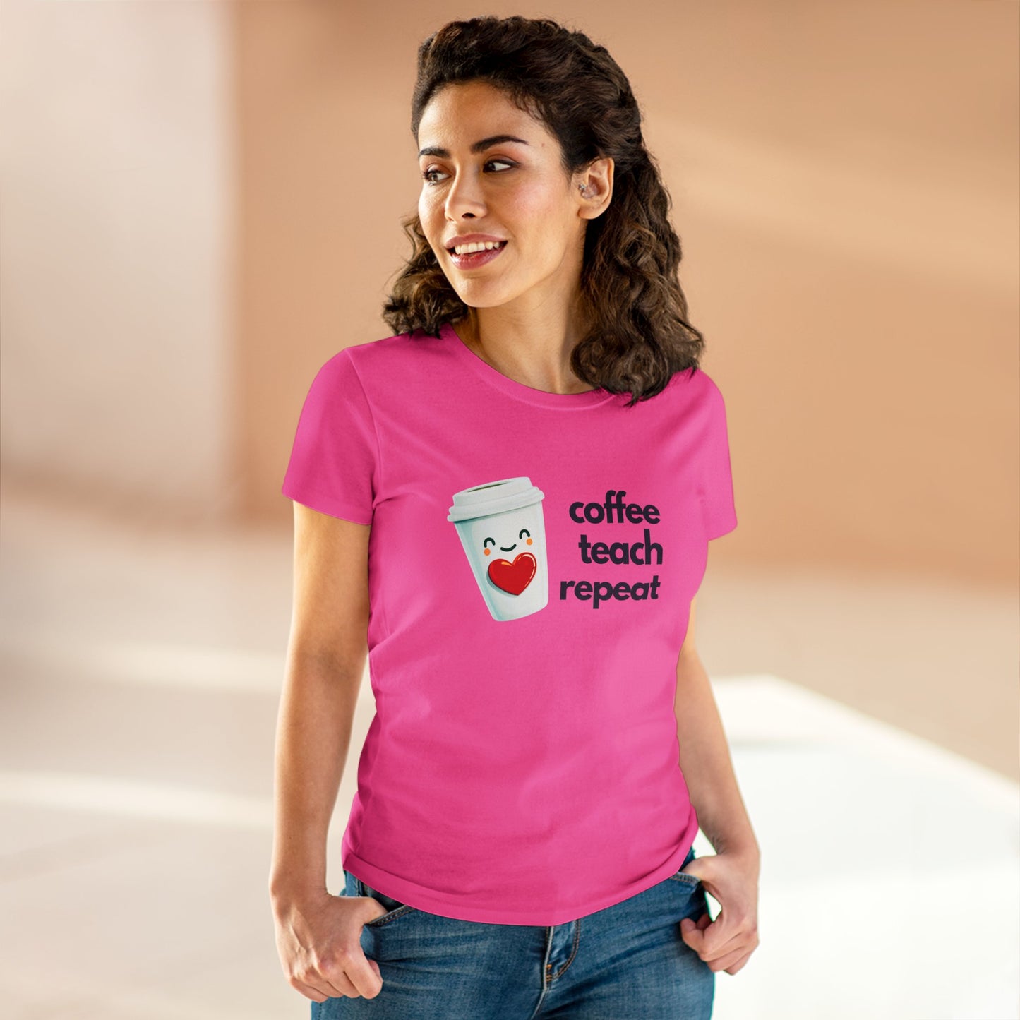 Teachers Love Coffee - Women's Midweight Cotton Tee
