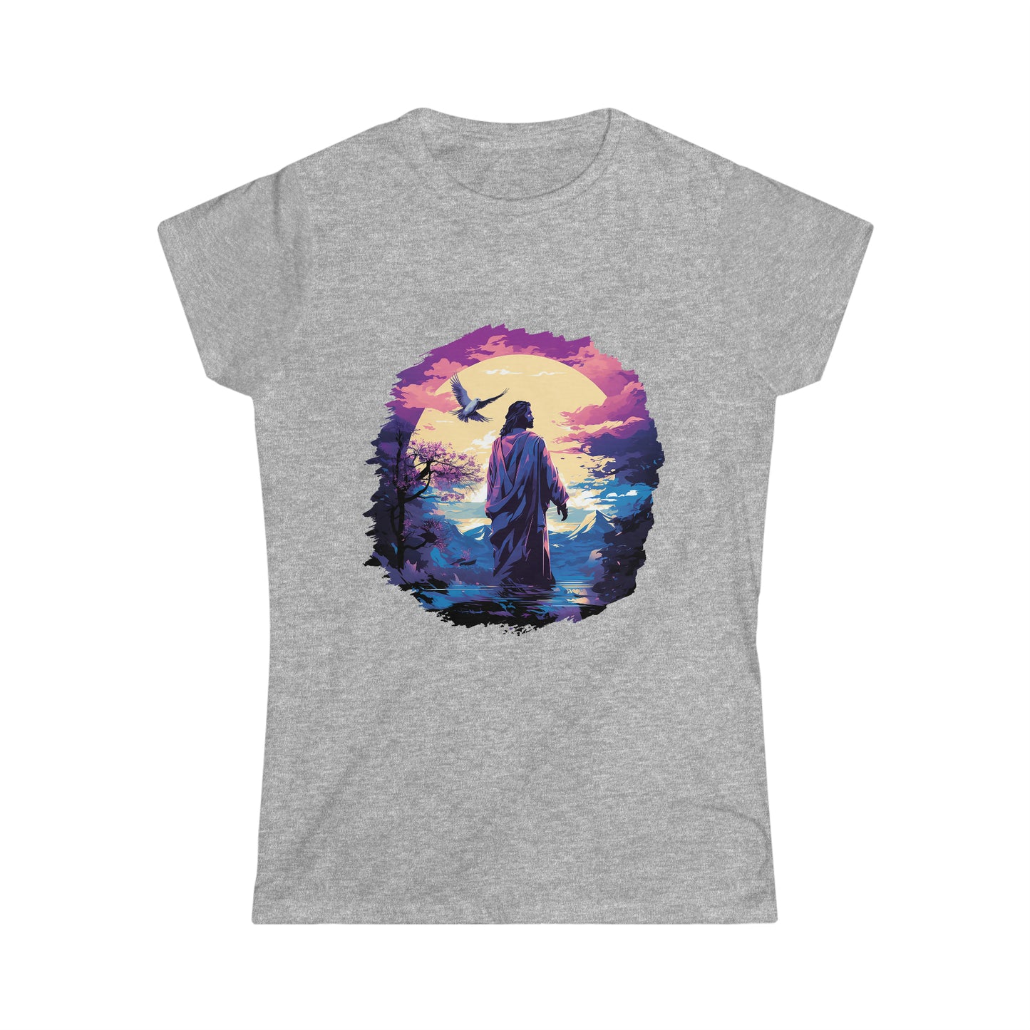 Christian T-Shirt - Jesus and The Holy Spirit - Women - Softstyle Tee