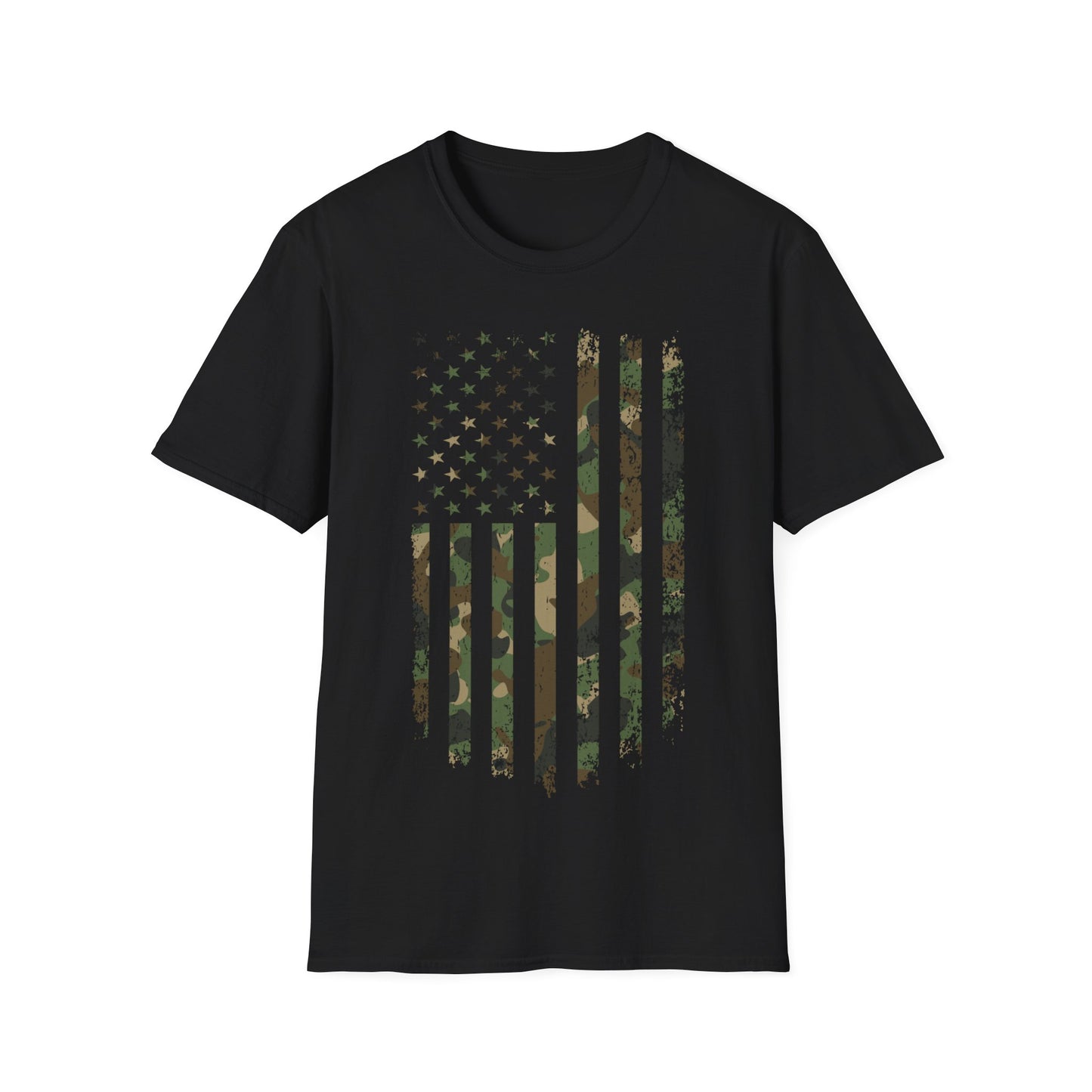 Military American Flag - Unisex - Softstyle T-Shirt