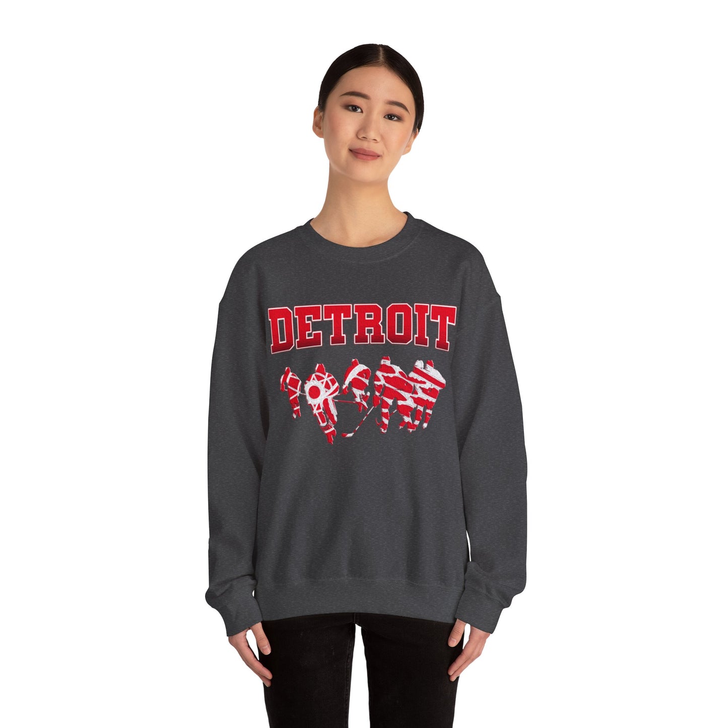 Detroit Hockey  - Unisex - Heavy Blend Crewneck Sweatshirt - Oil Paint Print Style