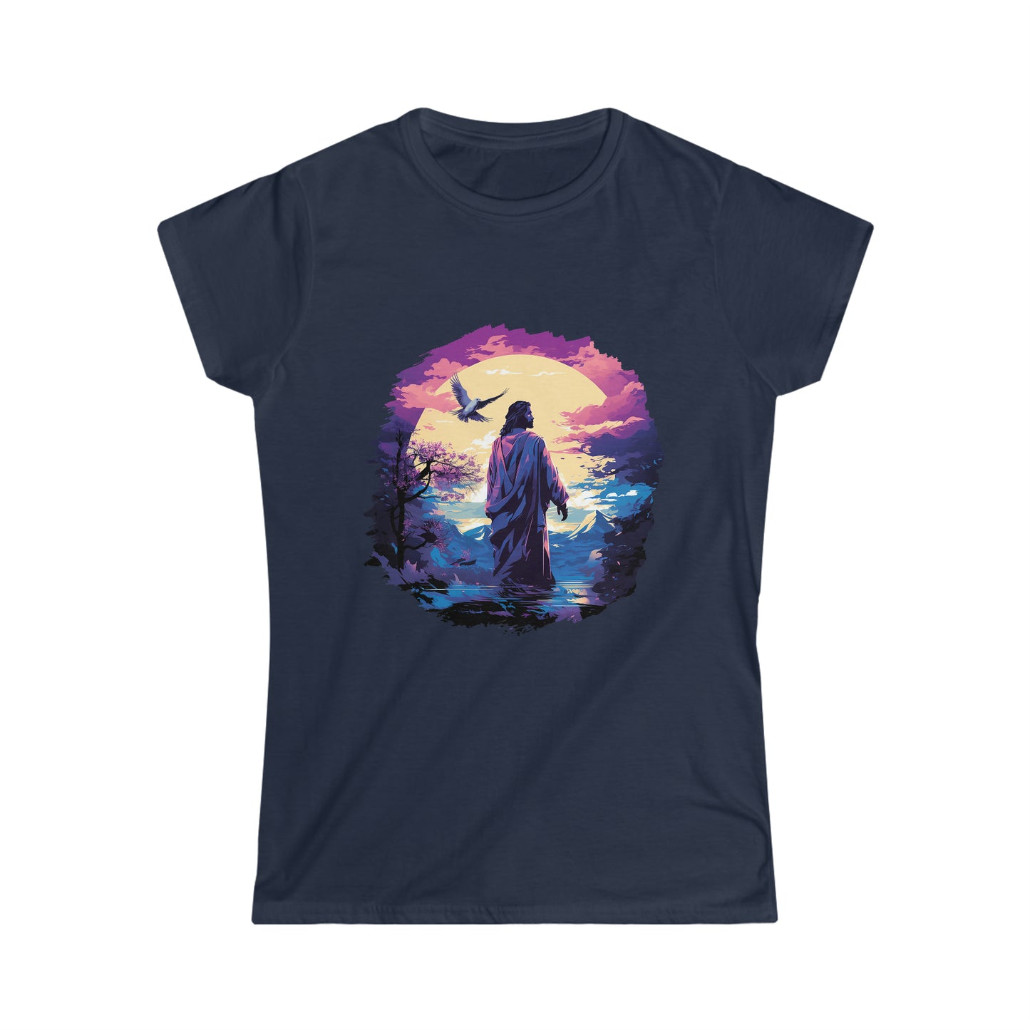 Christian T-Shirt - Jesus and The Holy Spirit - Women - Softstyle Tee