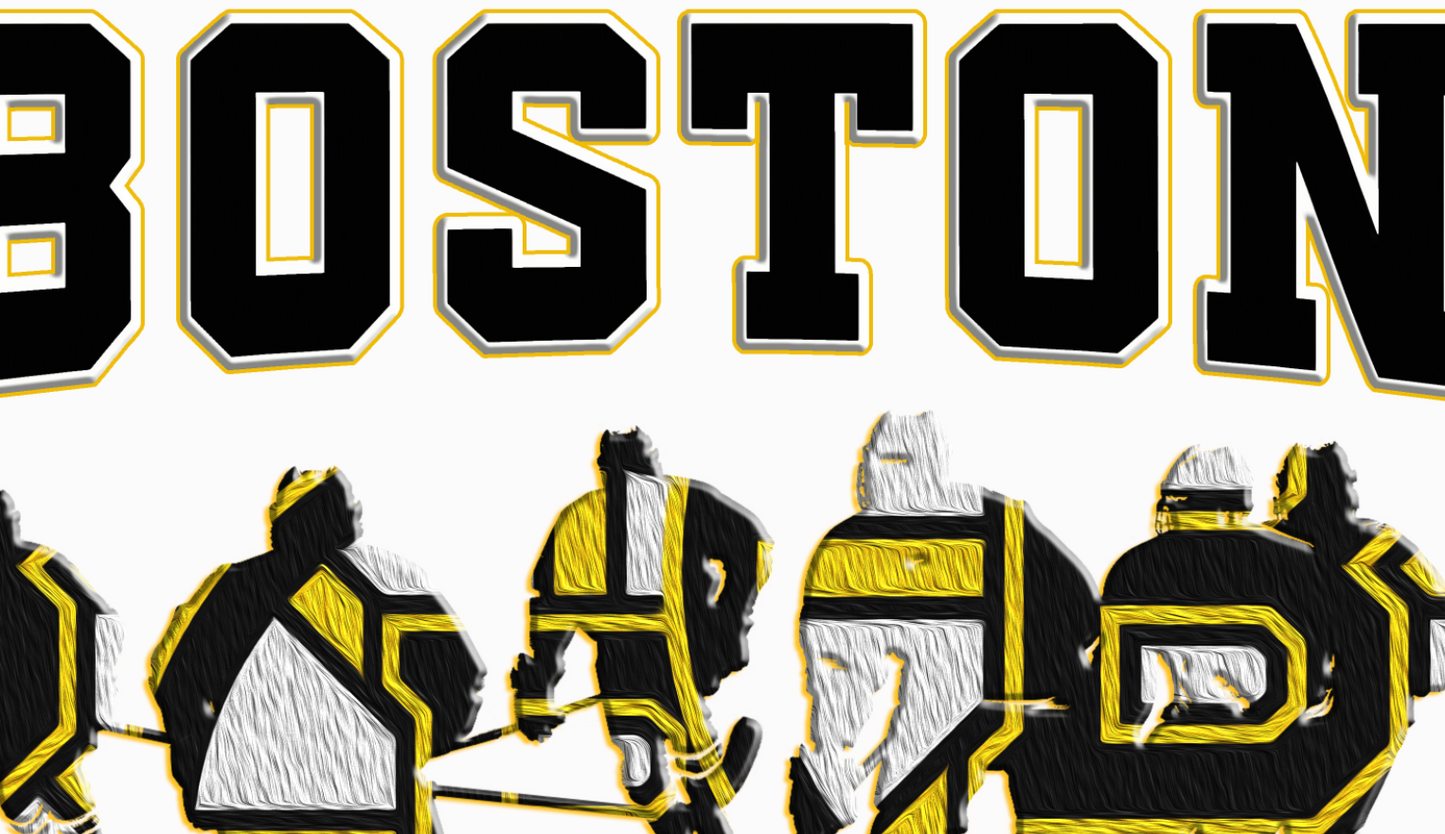Boston Hockey  - Unisex - Heavy Blend Crewneck Sweatshirt - Oil Paint Print Style