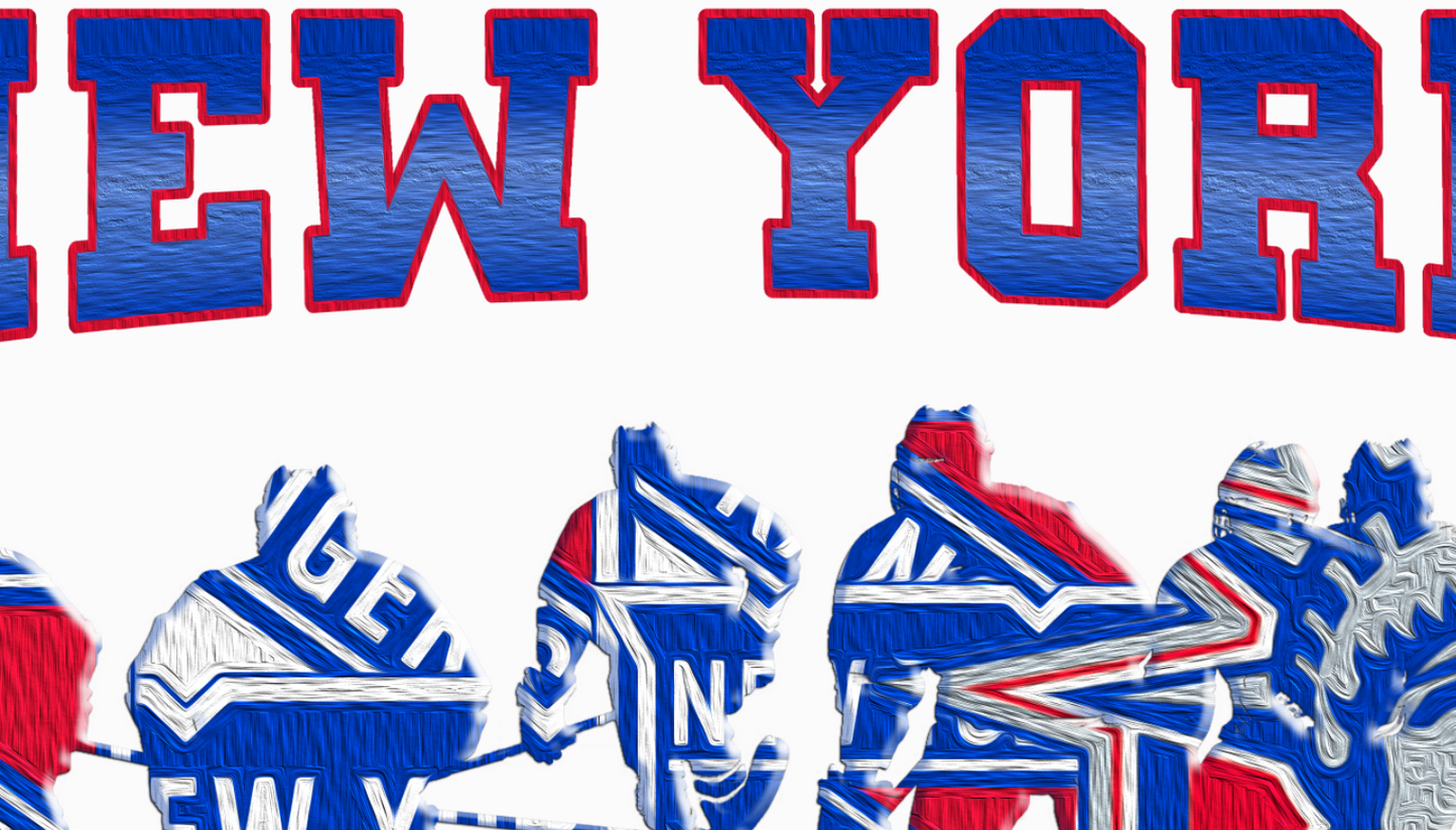 New York Hockey  - Unisex - Heavy Blend Crewneck Sweatshirt - Oil Paint Print Style