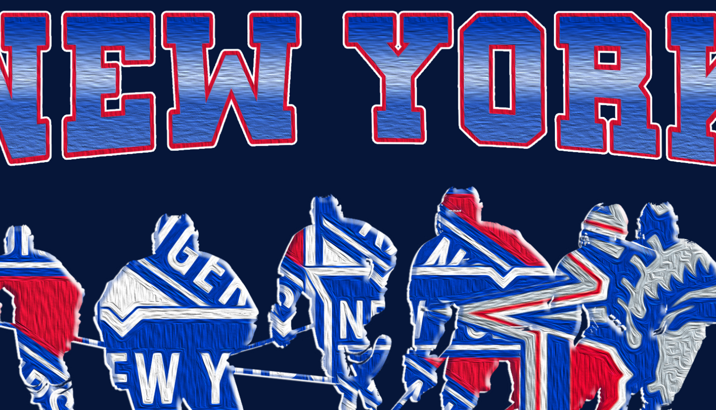 New York Hockey  - Unisex - Heavy Blend Crewneck Sweatshirt - Oil Paint Print Style