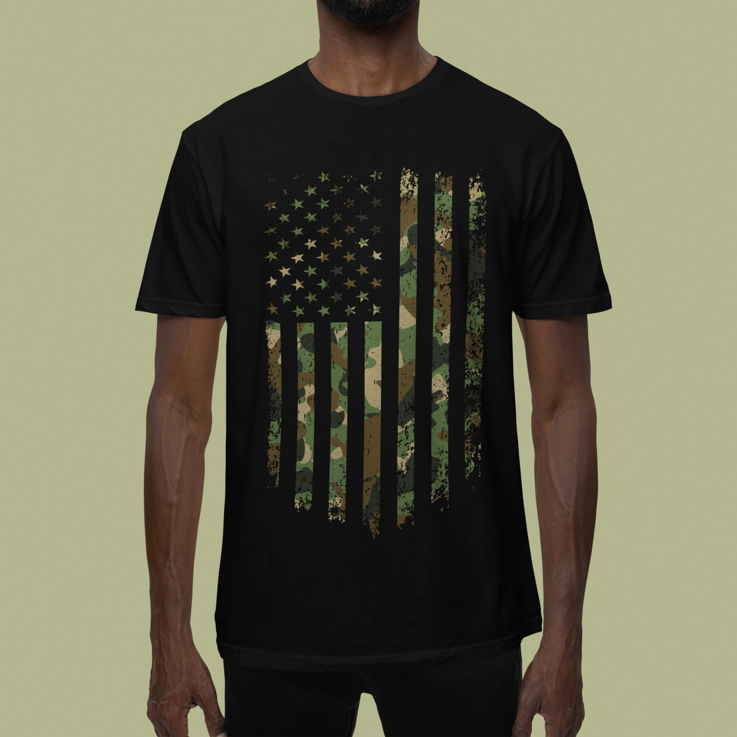 Military American Flag - Unisex - Softstyle T-Shirt