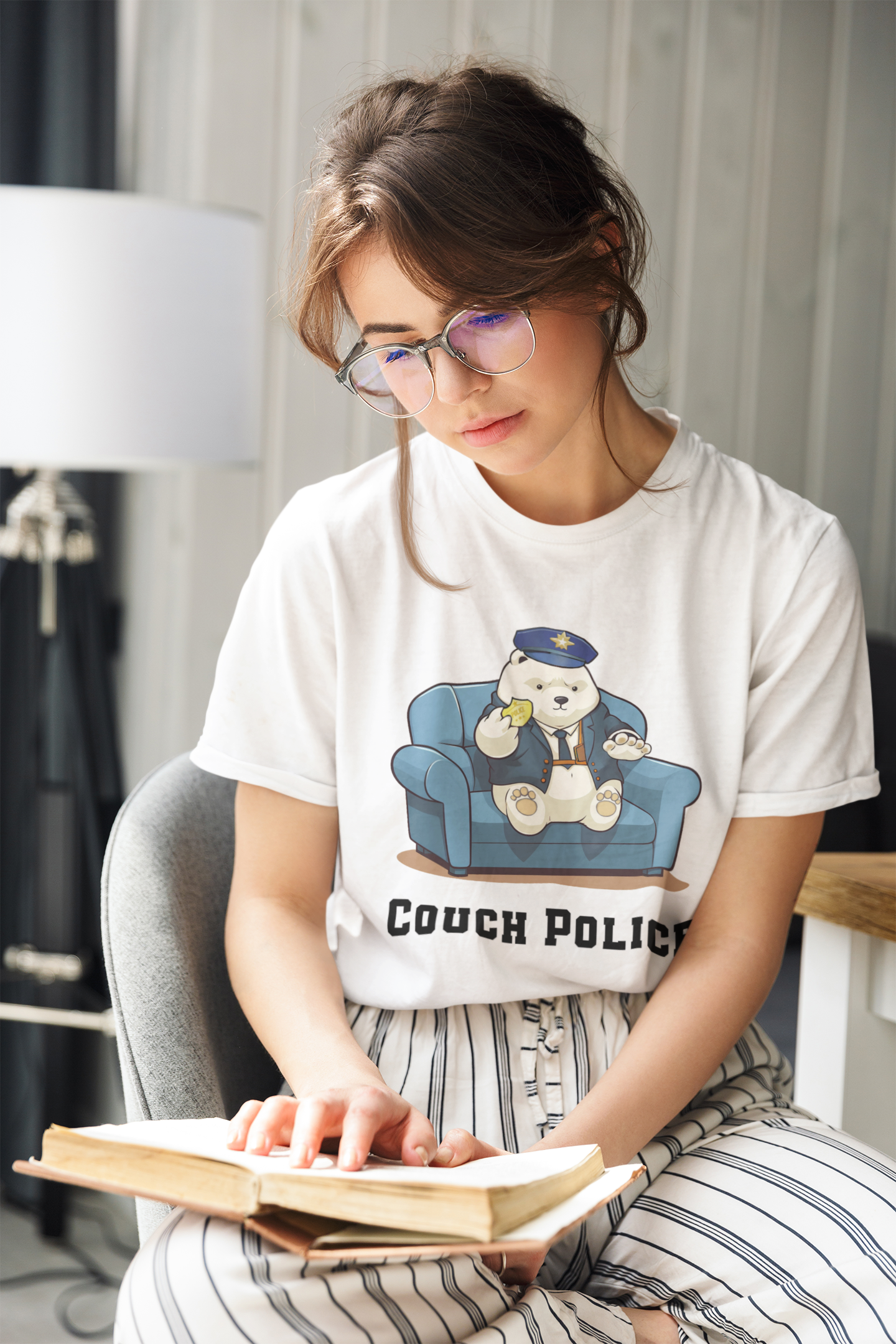 Funny Shirt - Couch Police - Unisex - Softstyle T-Shirt